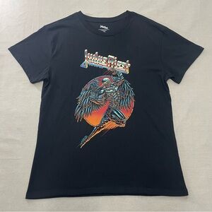 Judas Priest Metal Rock Band Logo Black Short Sleeve Shirt Sz Large Music 2025